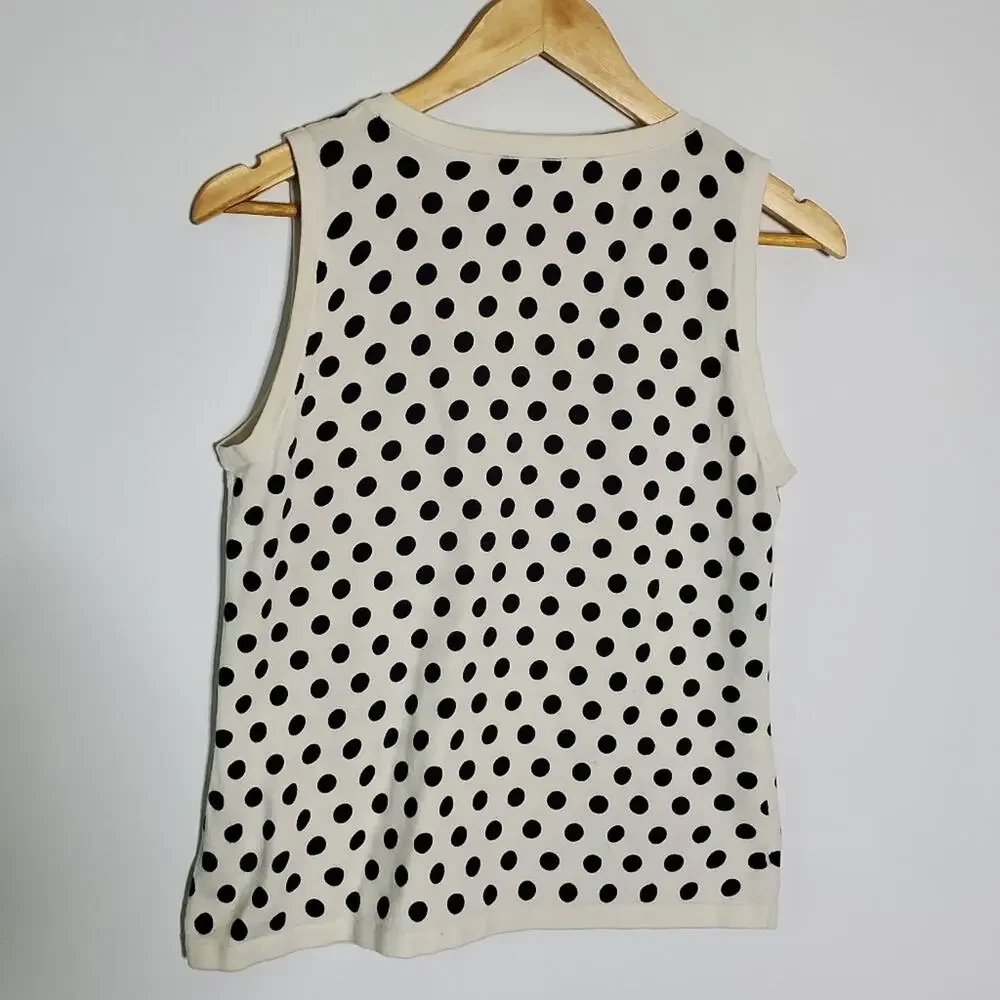 Talbots RSVP floral Embellished polka dot Sweater with matching tank top Size M